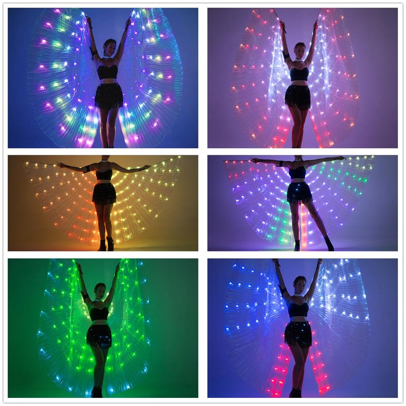 SHINYOU LED Isis Wings Light Up Rave Costume Belly Dance Wing,Music Festival Wear for Halloween Birthday Party - Image 3